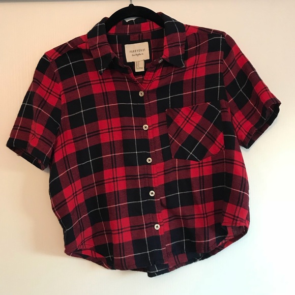 cropped flannel jacket